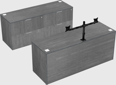 Parallel desk with credenza