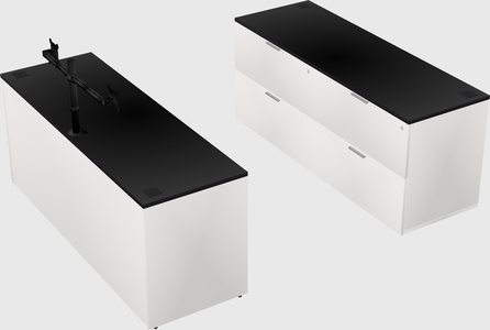 Parallel desk with credenza