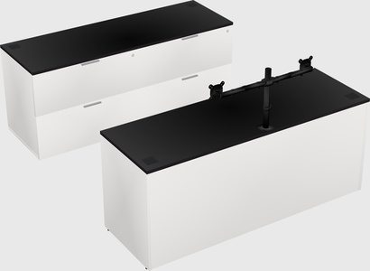 Parallel desk with credenza