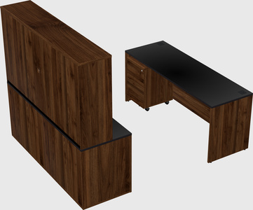 Parallel desk with credenza
