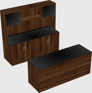 Parallel desk with credenza