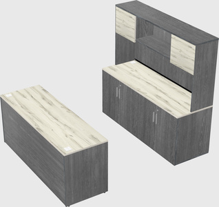 Parallel desk with credenza