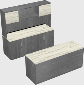 Parallel desk with credenza
