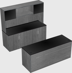 Parallel desk with credenza