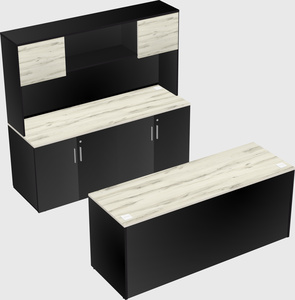 Bureau parallèle avec crédence