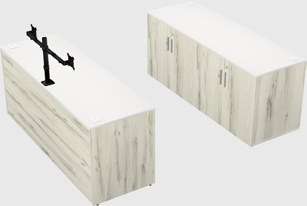 Parallel desk with credenza