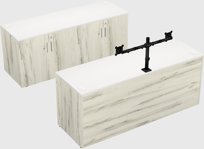 Parallel desk with credenza
