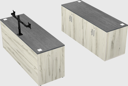 Bureau parallèle avec crédence