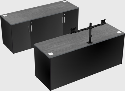 Bureau parallèle avec crédence