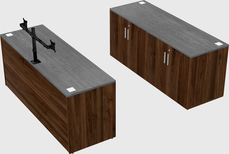 Parallel desk with credenza