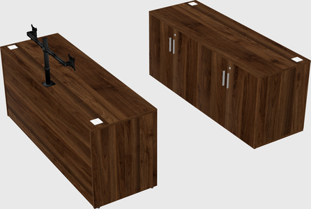Parallel desk with credenza
