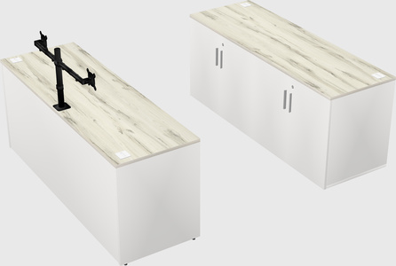 Bureau parallèle avec crédence