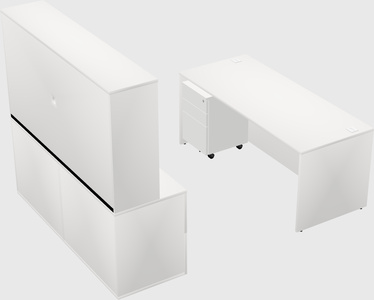 Bureau parallèle avec crédence