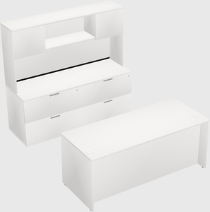 Bureau parallèle avec crédence