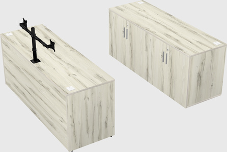 Parallel desk with credenza