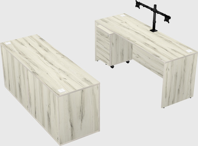 Parallel desk with credenza