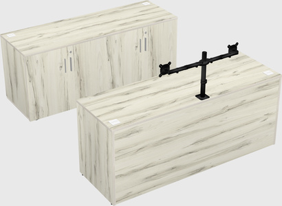 Parallel desk with credenza