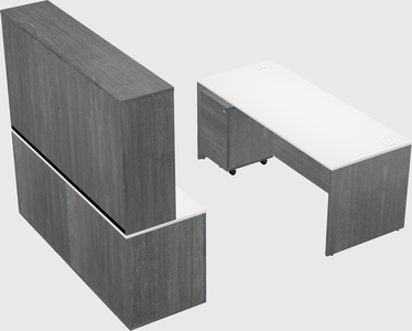 Parallel desk with credenza