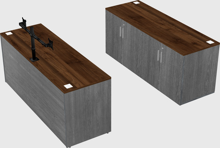 Bureau parallèle avec crédence
