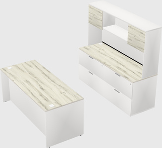 Parallel desk with credenza