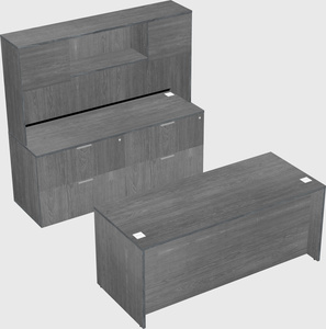Bureau parallèle avec crédence