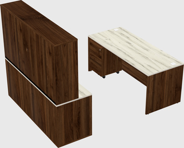 Parallel desk with credenza