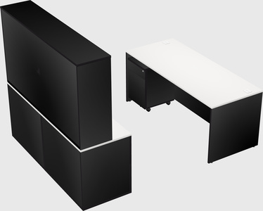 Parallel desk with credenza