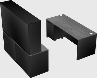 Parallel desk with credenza