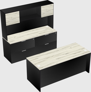Parallel desk with credenza