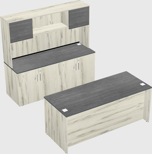 Bureau parallèle avec crédence