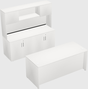 Bureau parallèle avec crédence