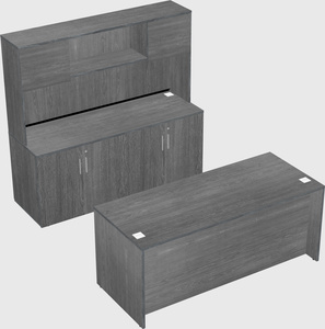 Parallel desk with credenza