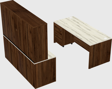Parallel desk with credenza