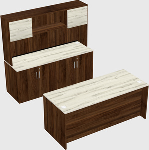 Parallel desk with credenza