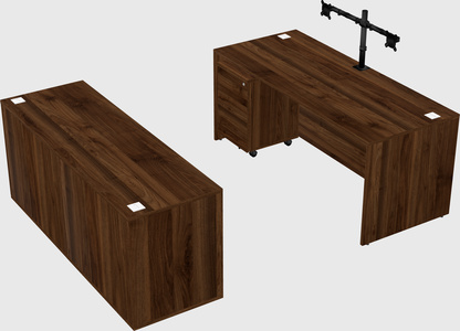 Parallel desk with credenza