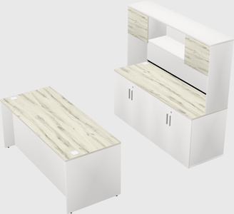Parallel desk with credenza
