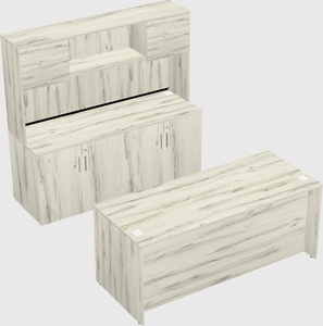 Bureau parallèle avec crédence