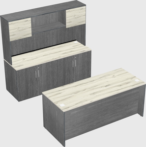 Parallel desk with credenza