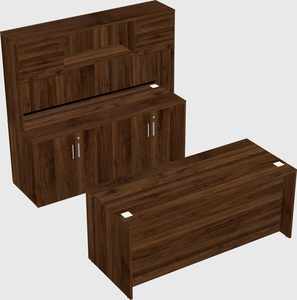 Parallel desk with credenza