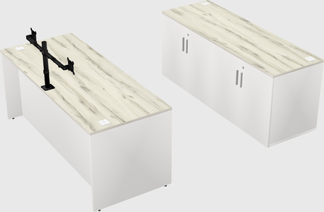 Bureau parallèle avec crédence