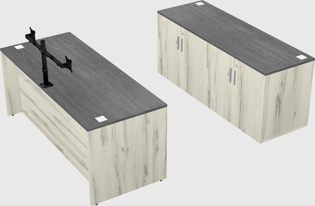 Parallel desk with credenza