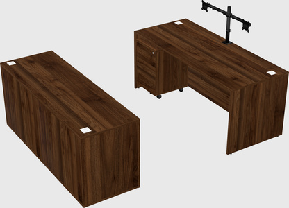 Parallel desk with credenza