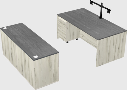 Bureau parallèle avec crédence