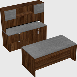 Parallel desk with credenza