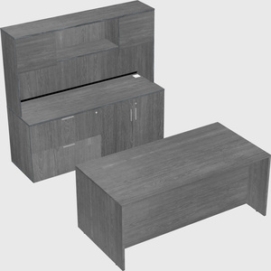 Parallel desk with credenza