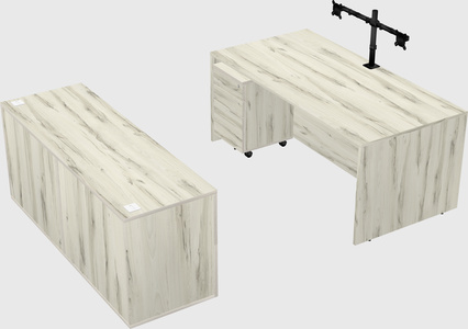 Parallel desk with credenza