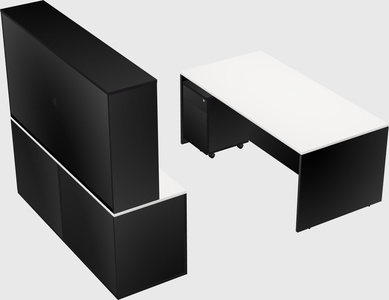 Parallel desk with credenza