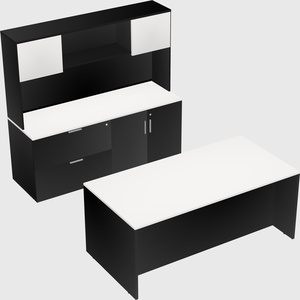 Parallel desk with credenza