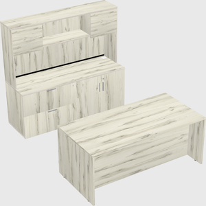 Parallel desk with credenza