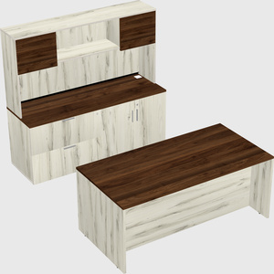 Parallel desk with credenza